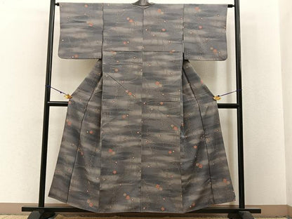 平和屋着物■上質な小紋　枝垂れ桜　暈し染め　正絹　逸品　BAAX6014hj