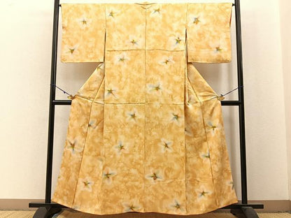 平和屋着物■上質な小紋　花　暈し染め　正絹　逸品　BAAX6015hj