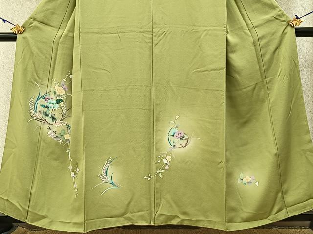 平和屋着物■訪問着　友禅　草花文　暈し染め　正絹　逸品　BAAX6023hj