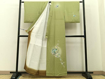 平和屋着物■訪問着　友禅　草花文　暈し染め　正絹　逸品　BAAX6023hj