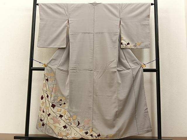 平和屋着物■訪問着　寿光織　更紗花文　金銀糸　正絹　逸品　BAAX6025hj