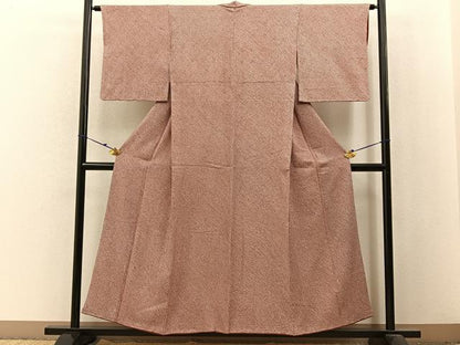 平和屋着物■大変加工の良い総絞り小紋　正絹　逸品　BAAX6028hj