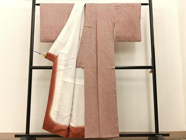 平和屋着物■大変加工の良い総絞り小紋　正絹　逸品　BAAX6028hj