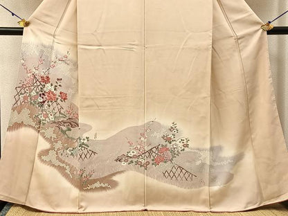 平和屋着物■訪問着　流水鹿の子花文　暈し染め　正絹　逸品　未使用　BAAX6033hj