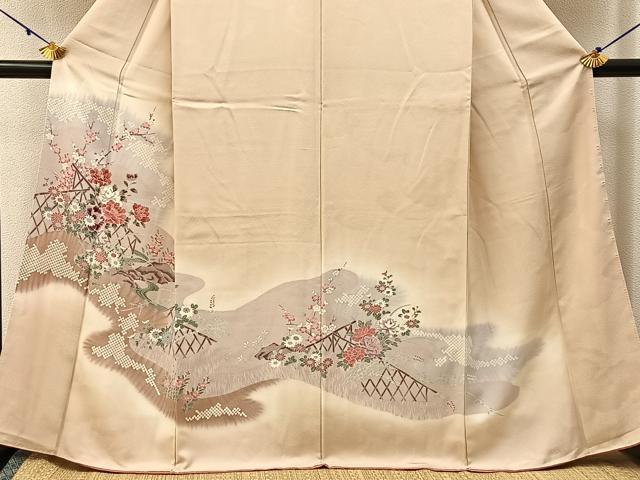 平和屋着物■訪問着　流水鹿の子花文　暈し染め　正絹　逸品　未使用　BAAX6033hj