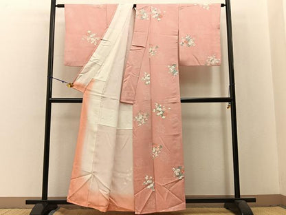 平和屋着物■上質な小紋　色紙重ね花文　正絹　逸品　BAAX6039hj