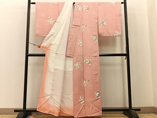 平和屋着物■上質な小紋　色紙重ね花文　正絹　逸品　BAAX6039hj