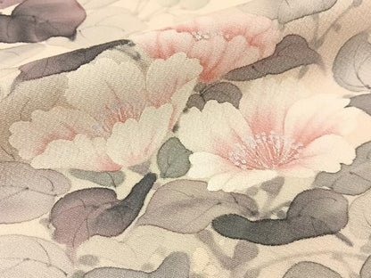 平和屋着物■訪問着　作家物　手描き　草花文　正絹　逸品　未使用　BAAX6040hj