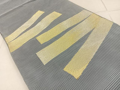 平和屋着物＊夏物 太鼓柄袋帯 絽綴れ 横段文 金銀糸 正絹 逸品 BAAX6042hj