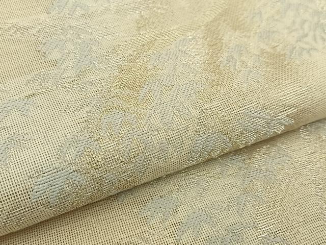 平和屋着物＊夏物 六通柄袋帯 笹 金銀糸 正絹 逸品 BAAX6051hj