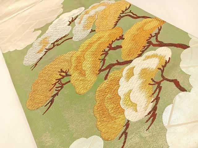 平和屋着物◎六通柄袋帯　松　金銀糸　引箔　正絹　逸品　BAAX6061hj