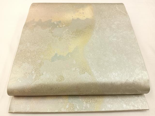 平和屋着物◎六通柄袋帯　霞文　金銀糸　正絹　逸品　BAAX6075hj