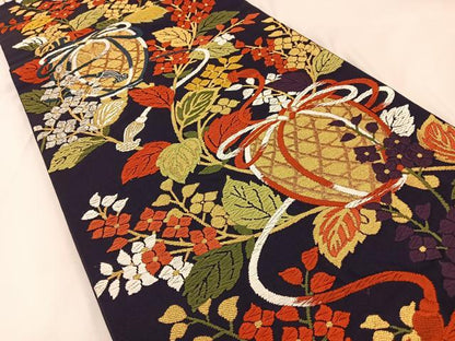 平和屋着物◎六通柄袋帯　唐織　珀寿錦　仕覆花文　金銀糸　正絹　逸品　BAAX6084hj