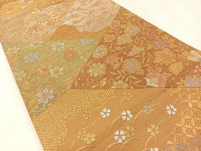 平和屋着物◎六通柄袋帯　瑞宝　金糸　正絹　逸品　BAAX6099hj