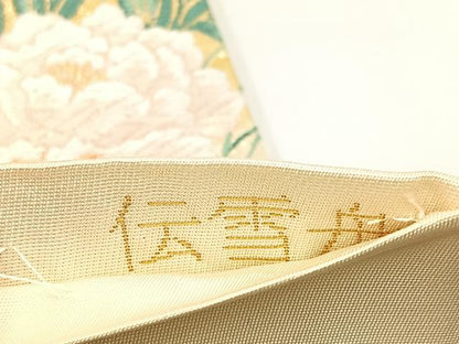 平和屋着物◎六通柄袋帯　唐織　日本屏風絵　山水四季花鳥図　伝雪舟　金糸　正絹　逸品　BAAX6102hj