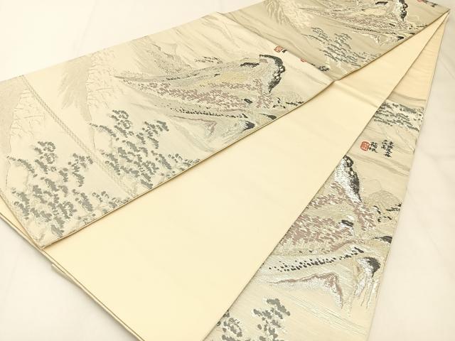平和屋着物◎六通柄袋帯　東海道　廣重　金銀糸　正絹　逸品　BAAX6119hj