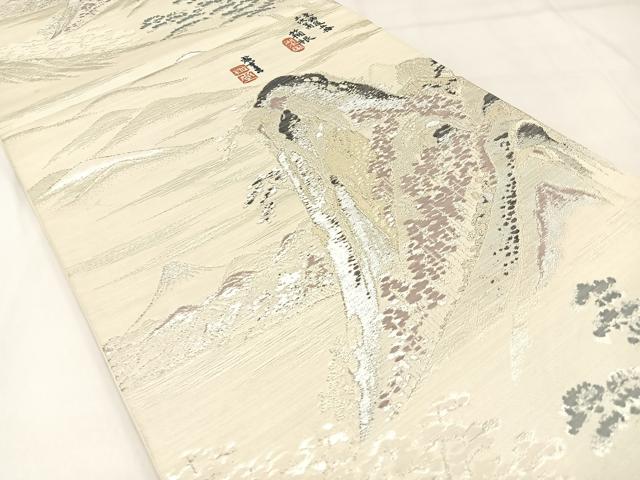 平和屋着物◎六通柄袋帯　東海道　廣重　金銀糸　正絹　逸品　BAAX6119hj