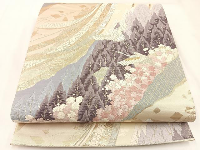 平和屋着物◎六通柄袋帯　唐織　吉祥萬代　金銀糸　正絹　逸品　BAAX6126hj