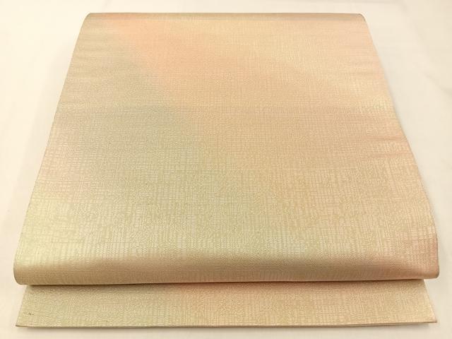 平和屋着物◎全通柄袋帯　霞文　金糸　正絹　逸品　BAAX6149hj