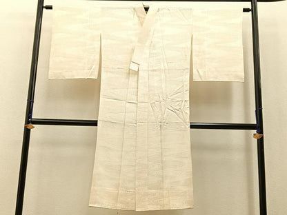平和屋着物■長襦袢　無双仕立て　流水花地紋　正絹　逸品　未使用　BAAX6158hj