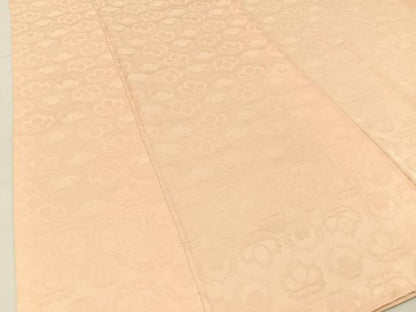 平和屋着物●上質な色無地　草花地紋　肌色　正絹　逸品　BAAX6159hj