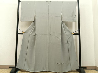 平和屋着物●上質な色無地　灰青色　正絹　逸品　BAAX6160hj