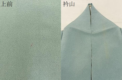平和屋着物●上質な色無地　千草鼠色　鬼しぼ縮緬　正絹　逸品　BAAX6163hj