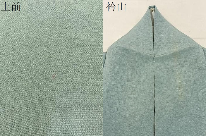 平和屋着物●上質な色無地　千草鼠色　鬼しぼ縮緬　正絹　逸品　BAAX6163hj