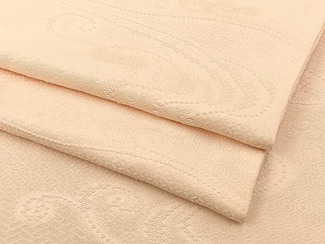 平和屋着物●上質な色無地　鹿の子流水地紋　肌色　正絹　逸品　BAAX6164hj