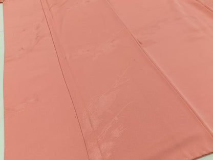 平和屋着物■上質な色無地 松地紋 浅緋色 正絹 逸品 BAAX6166hj