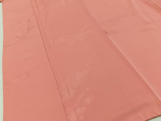 平和屋着物■上質な色無地 松地紋 浅緋色 正絹 逸品 BAAX6166hj