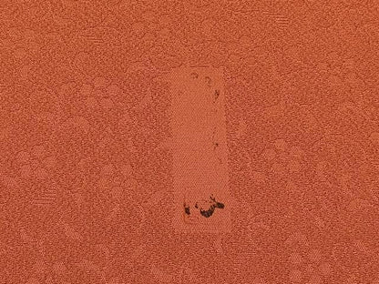 平和屋着物●上質な色無地　作家物　花唐草地紋　紅樺色　正絹　逸品　BAAX6172hj