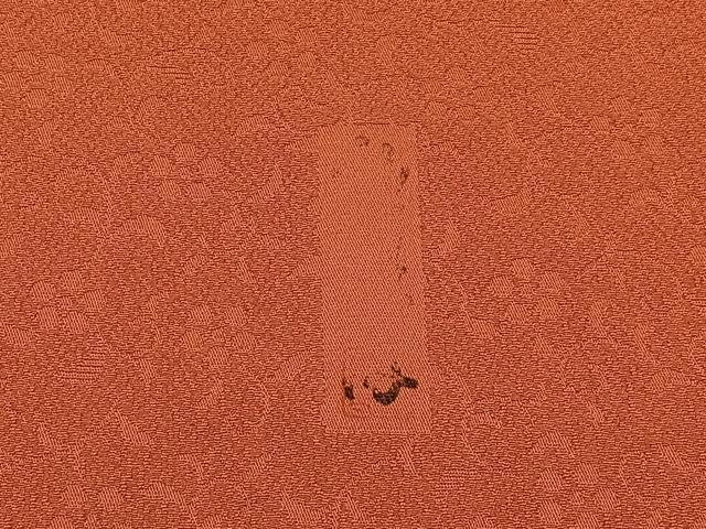 平和屋着物●上質な色無地　作家物　花唐草地紋　紅樺色　正絹　逸品　BAAX6172hj