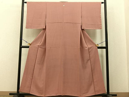平和屋着物■上質な色無地 ときがら茶色 正絹 逸品 BAAX6175hj