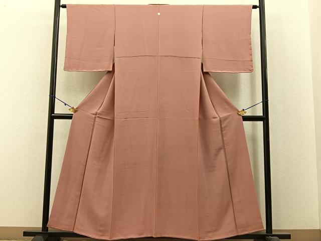 平和屋着物■上質な色無地 ときがら茶色 正絹 逸品 BAAX6175hj
