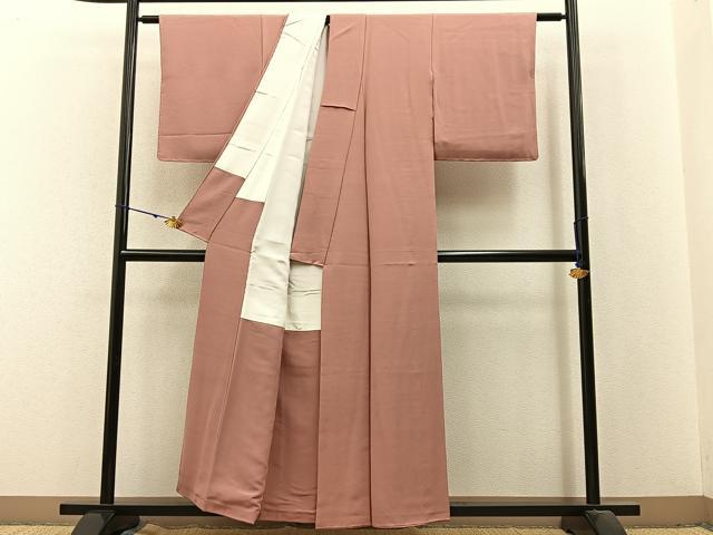 平和屋着物■上質な色無地 ときがら茶色 正絹 逸品 BAAX6175hj