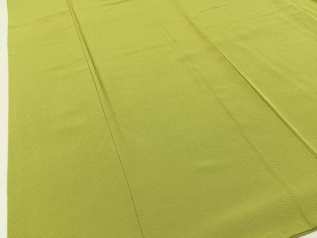 平和屋着物■上質な色無地　鶸色　正絹　逸品　BAAX6176hj