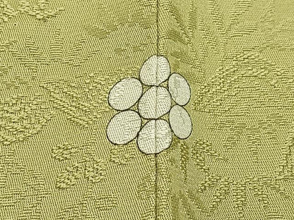 平和屋着物●上質な色無地　籬草花地紋　抹茶色　さが美扱い　正絹　逸品　BAAX6177hj