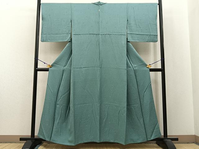 平和屋着物■上質な色無地 花地紋 薄青色 正絹 逸品 BAAX6180hj