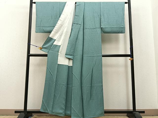 平和屋着物■上質な色無地 花地紋 薄青色 正絹 逸品 BAAX6180hj