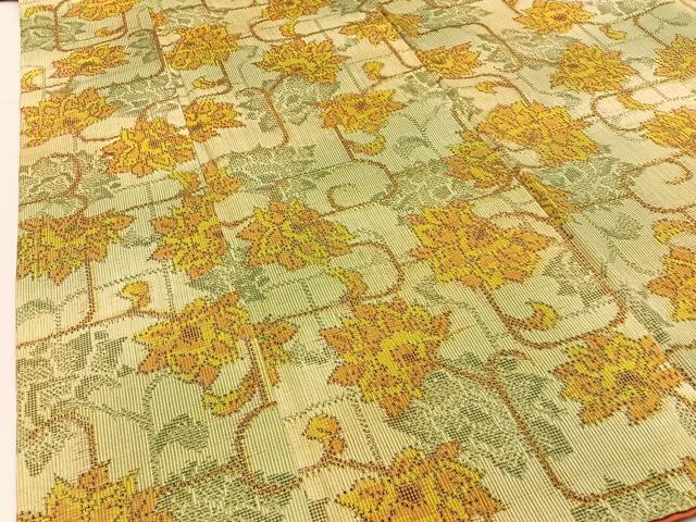 平和屋着物■上質な紬 更紗花唐草文 正絹 逸品 BAAX6182hj