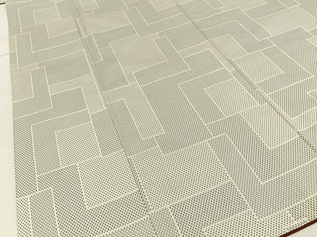 平和屋着物■上質な紬　幾何学文様　正絹　逸品　BAAX6188hj