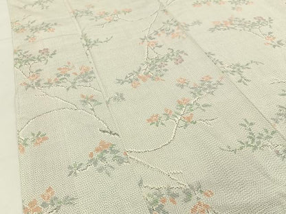平和屋着物■上質な紬 枝花文 正絹 逸品 BAAX6191hj