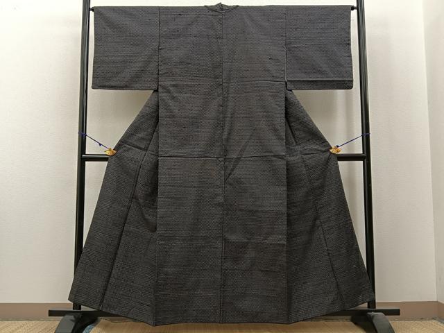 平和屋着物■上質な紬 亀甲柄 正絹 逸品 BAAX6196hj