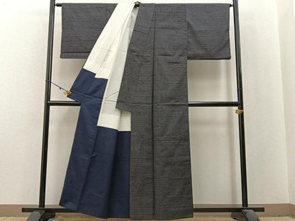 平和屋着物■上質な紬 亀甲柄 正絹 逸品 BAAX6196hj