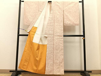 平和屋着物■上質な紬 唐草文 正絹 逸品 BAAX6197hj
