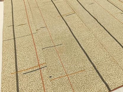 平和屋着物■上質な小紋 紬地 横段文 正絹 逸品 BAAX6199hj