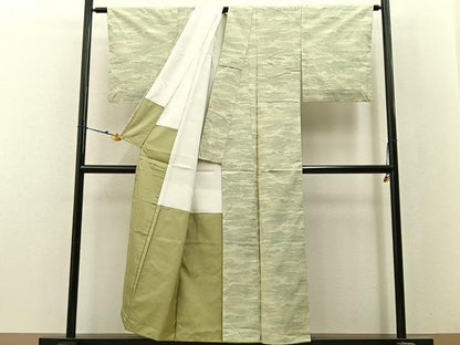 平和屋着物■結城紬 100亀甲 雲重ね文 正絹 逸品 BAAX6202hj