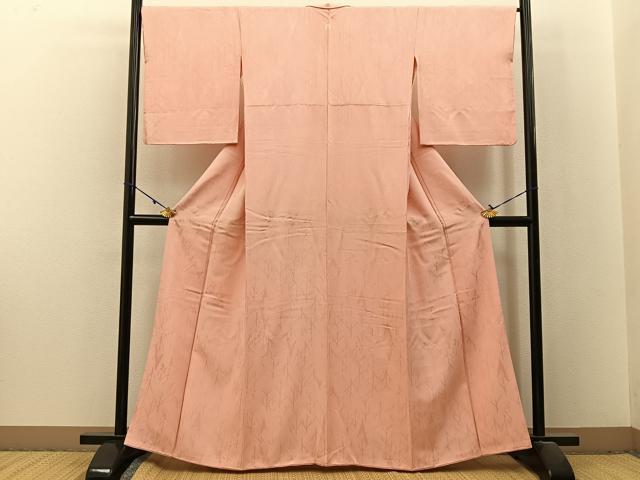 平和屋着物■上質な色無地 樹林文 赤香色 正絹 逸品 BAAX6203hj