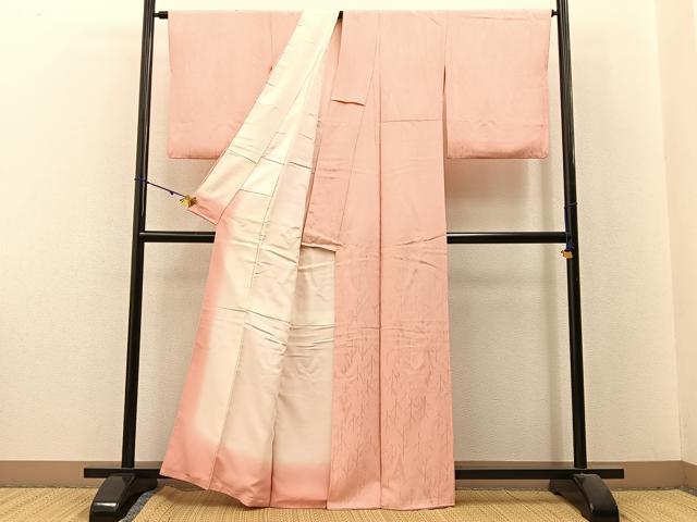 平和屋着物■上質な色無地 樹林文 赤香色 正絹 逸品 BAAX6203hj